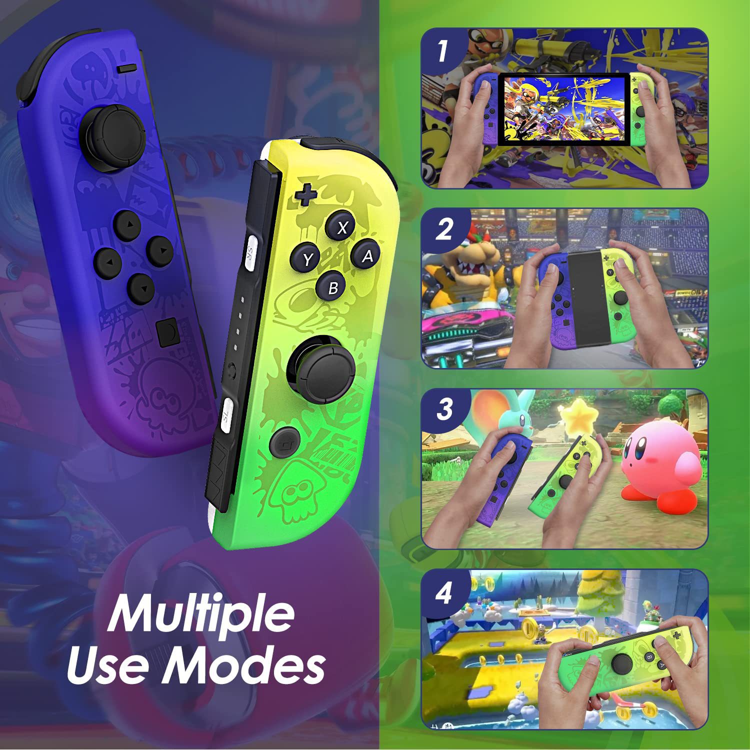 Switch joycon left and right separate controller Splatoon 3 with wrist strap with wake-up vibration