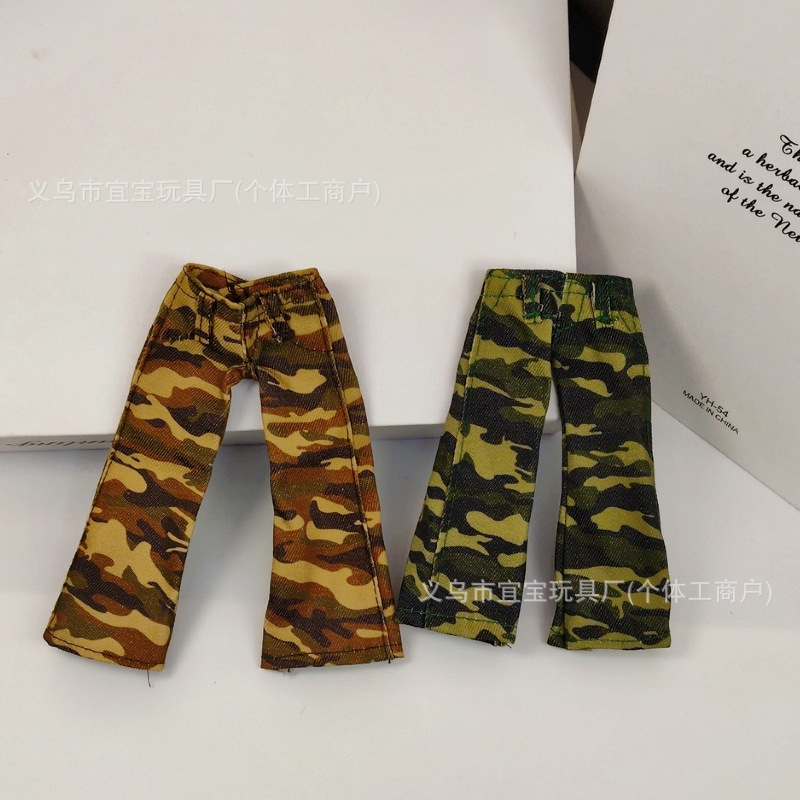 New Cute Long Leg KT Camouflage Blue Wide Leg Jeans [Doll Not Included] Backpack Pendant Accessory Decoration