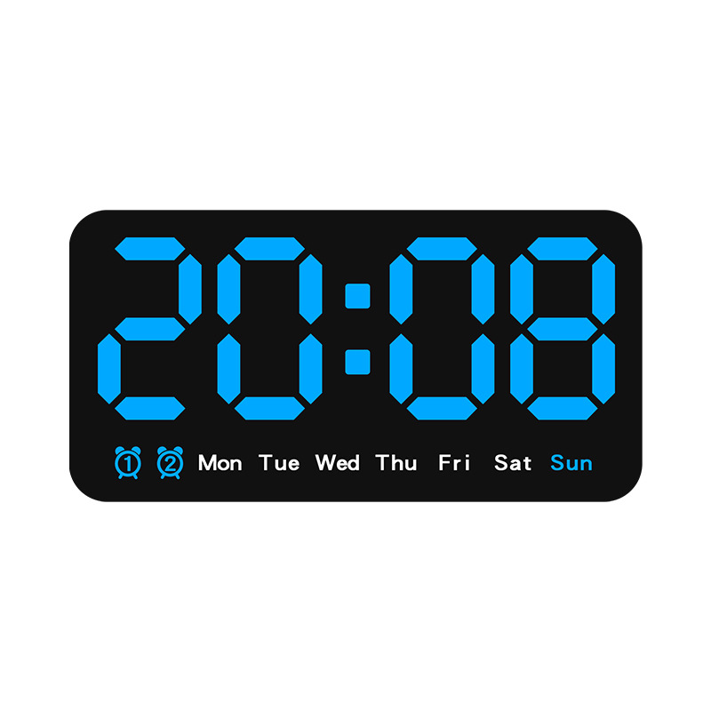 New Wall Clock Simple Large Screen Hanging and Standing Two-Use Clock Living Room Clock with Temperature Multifunctional Alarm Clock 6638