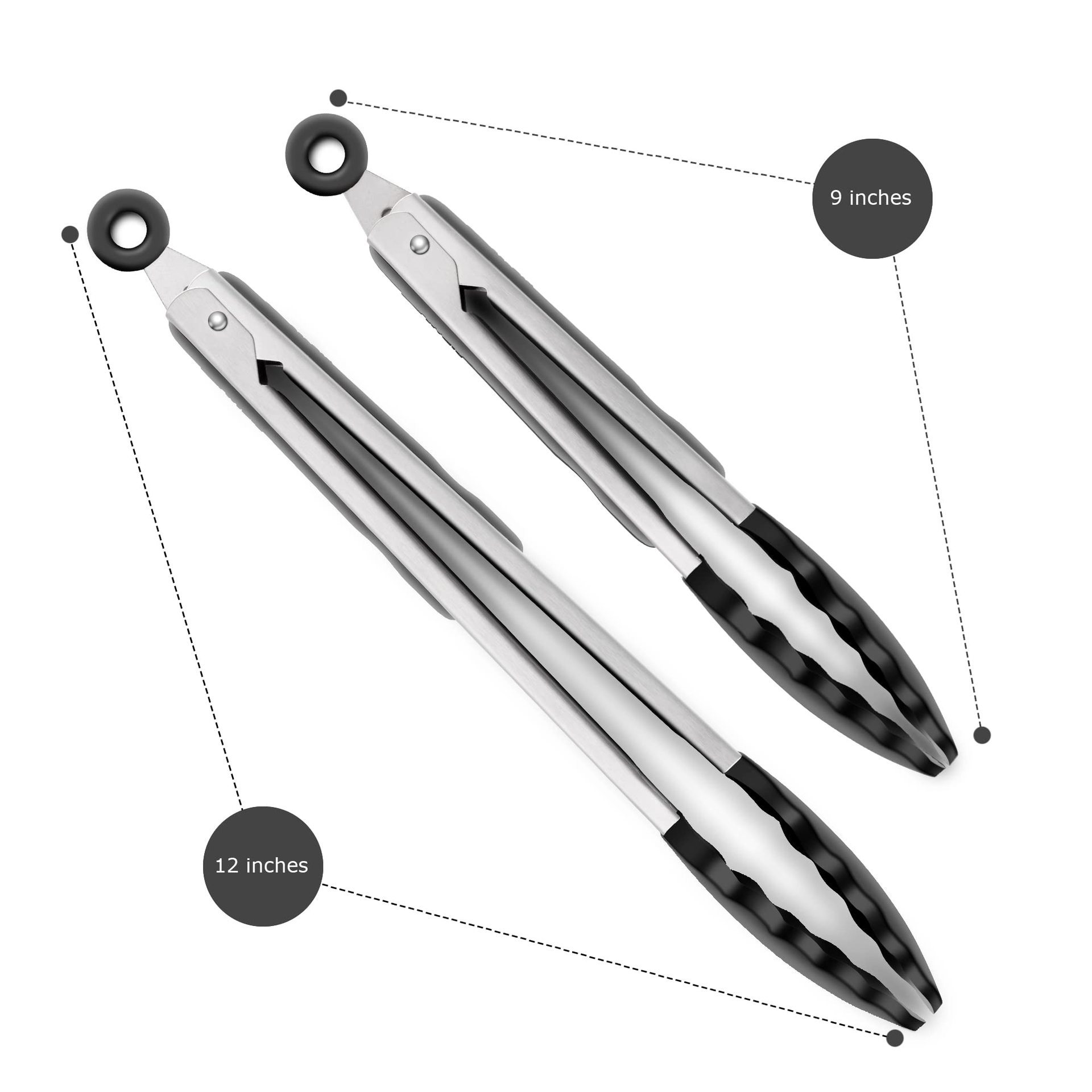 Food grade silicone food tongs BBQ tongs stainless steel food tongs steak tongs grill tongs anti-scald tongs