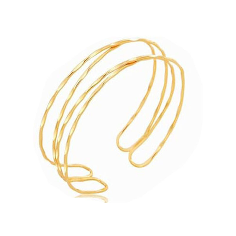 Baroque Street Snap Arm Ring Note Multi-Layer Bangle Metal Open Bracelet Arm Band