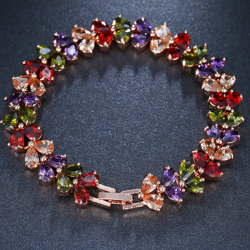 Colorful zircon bracelet series women copper bracelet micro-set zircon luxury jewelry