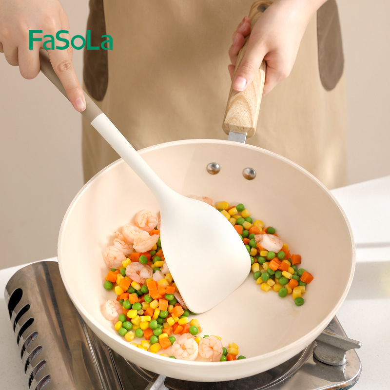 FaSoLa household spoon, soup spoon, spatula, non-stick pan special spatula, high temperature resistant silicone spatula
