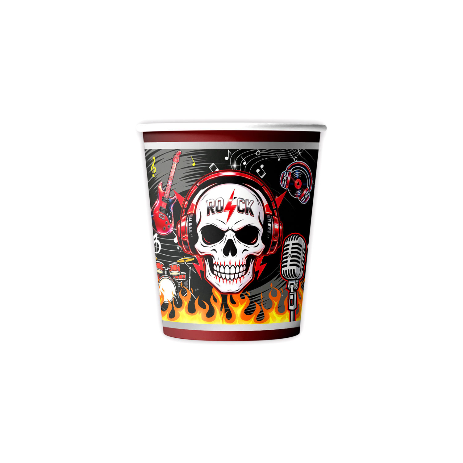 Rock Rock Skull Theme Birthday Party Set Disposable Paper Plate Paper Cup Tablecloth Bunting Flag Atmosphere Decoration