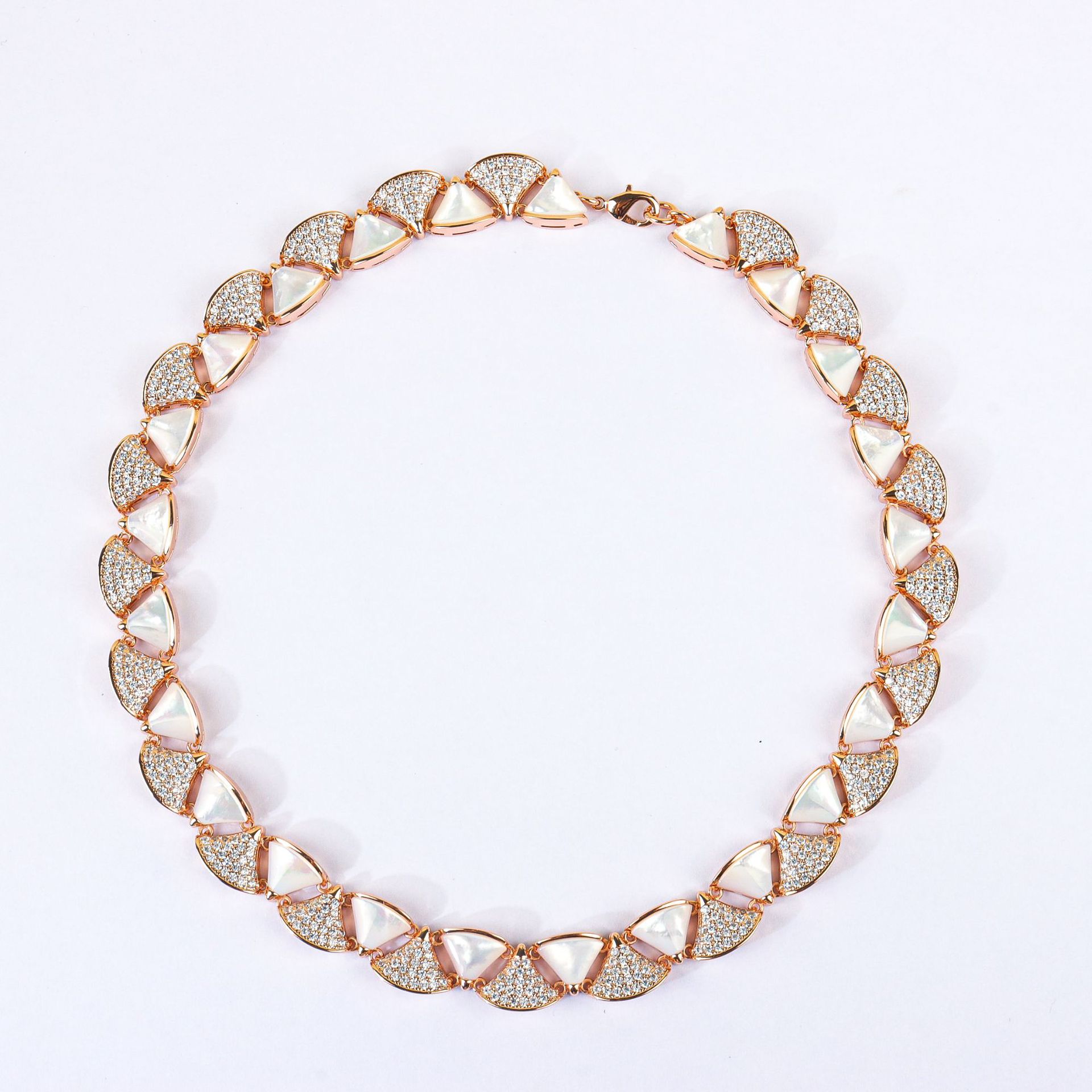 Design triangle shell necklace micro-set zircon set accessories