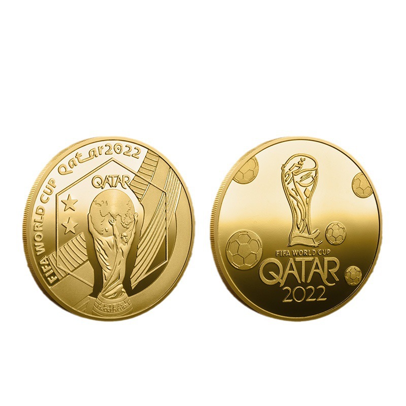 2022 World Cup Commemorative Coin 3D Relief Metal Commemorative Medal Making Badge Supplier