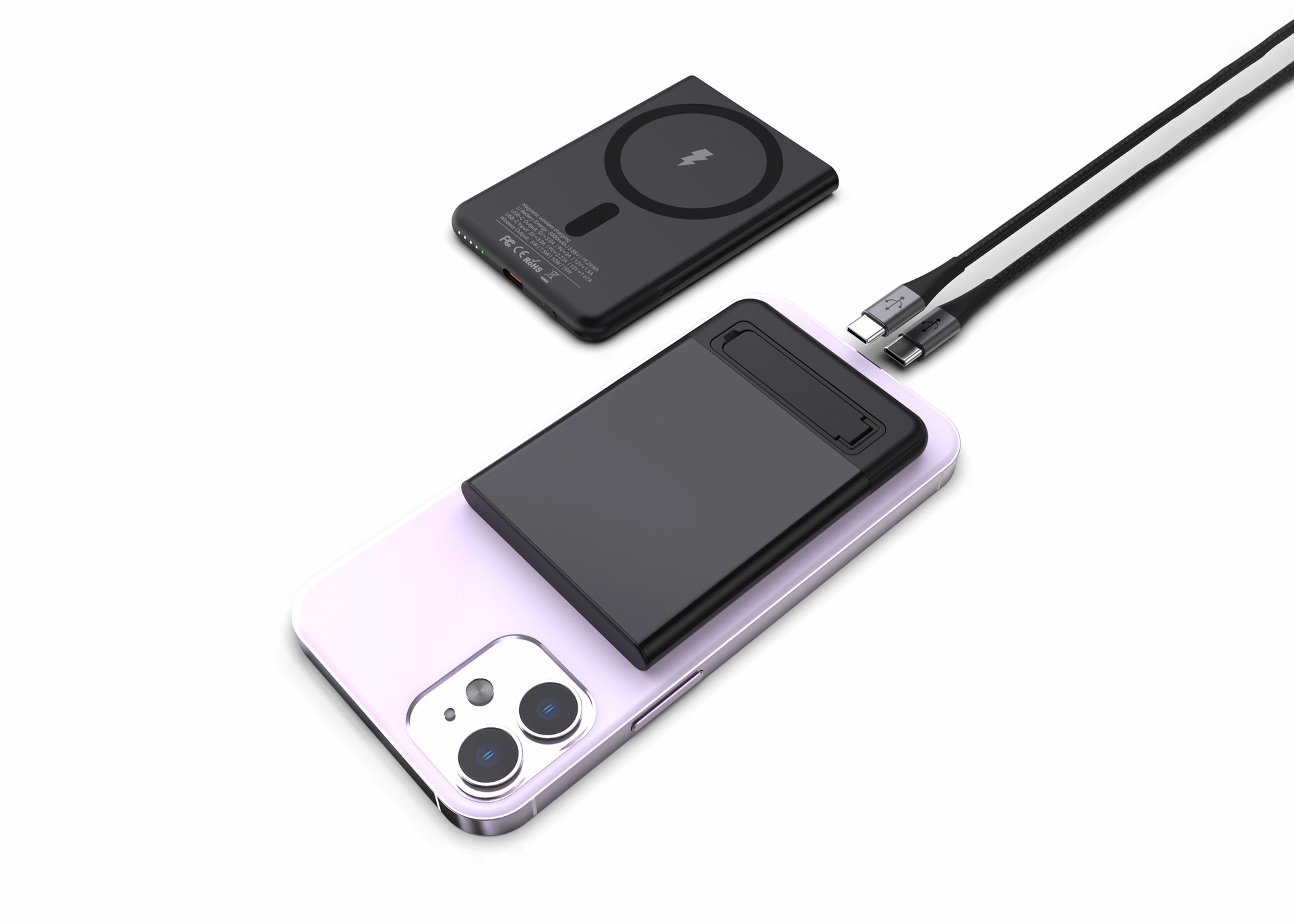 Ultra-Thin 5000mAh PD20W Fast Charge Power Bank Stand Magsafe Magnetic Wireless Charger