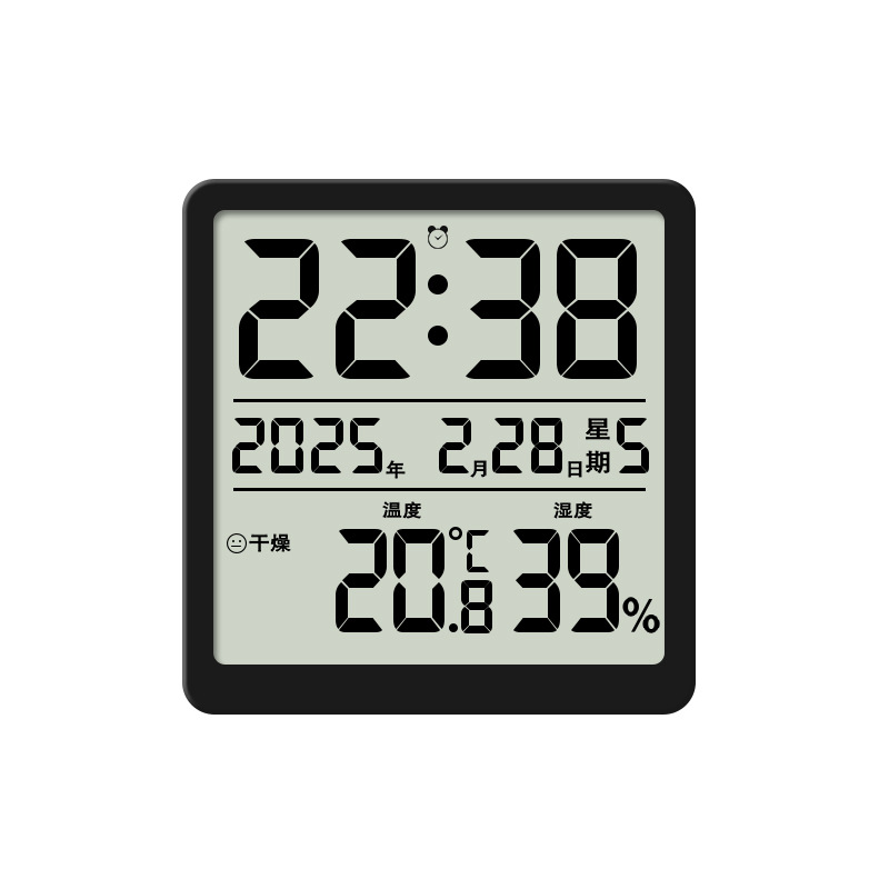 Ultra-Thin Thermometer Clock Indoor Home Multifunctional Alarm Clock Electronic Temperature Meter Magnetic Refrigerator 3702