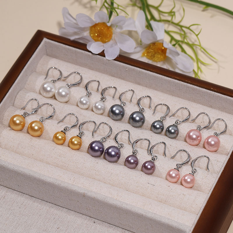 Natural Shell Pearl Ear Hook for Women Pearl Drop Earrings Exquisite Design Elegant Ear Accessories