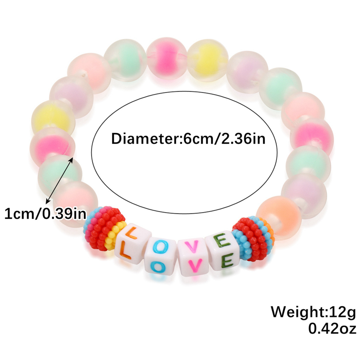 Bracelet set cartoon dopamine style colorful stacked bead bracelet set