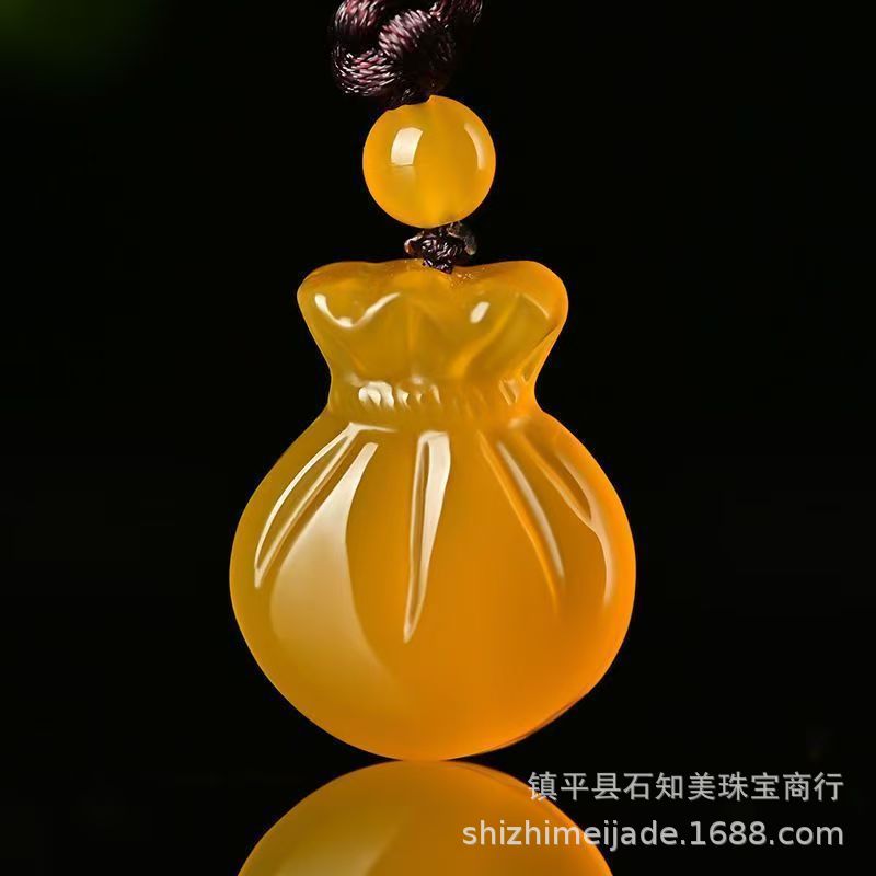 Ice Seed Yellow Chalcedony Guanyin Buddha Pendant Men Women Yellow Agate Auspicious Cloud Lock Pixiu Multi Pendant Live Broadcast