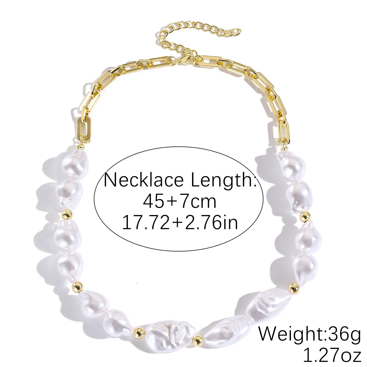Jewelry stacked pearl necklace women exaggerated baroque pearl pendant collarbone chain