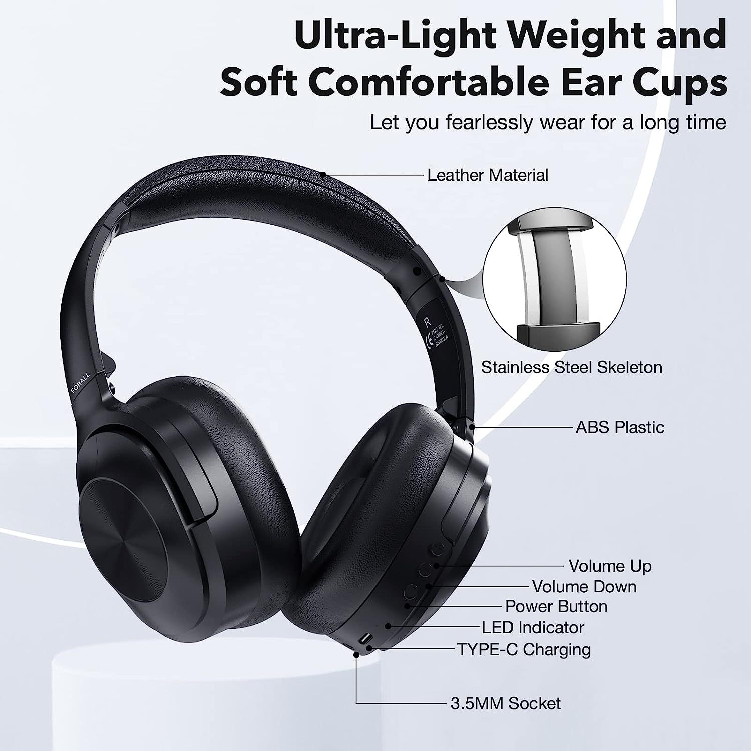 Over-ear earphones Bluetooth wireless wired dual-use earphones active noise cancellation ANC over-ear headphones new