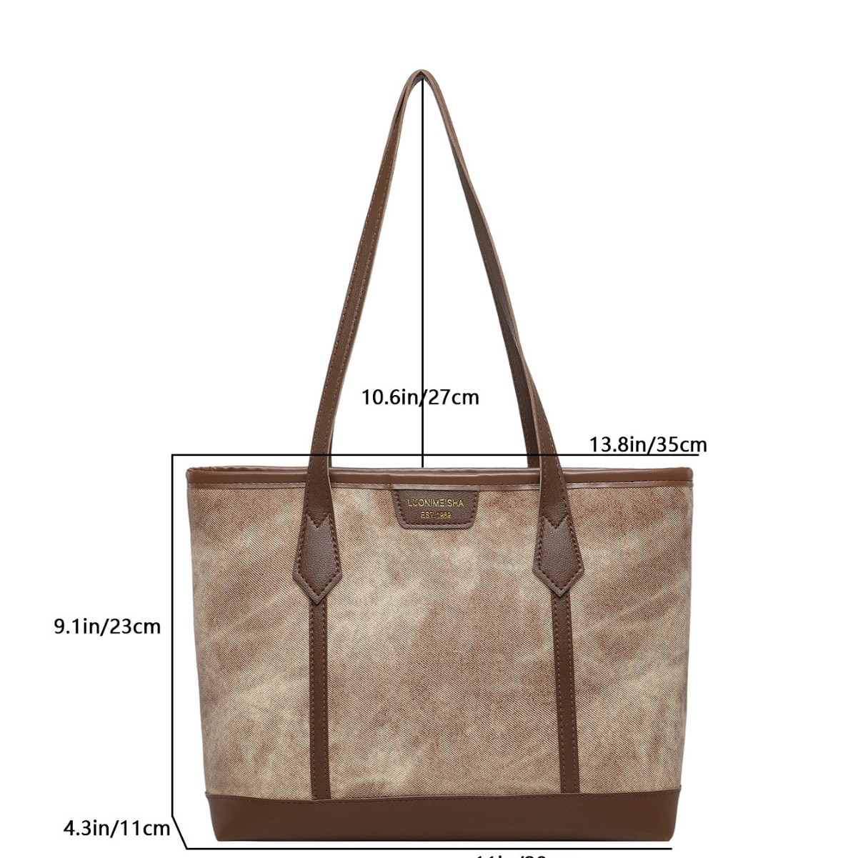 Single Shoulder Bag Women 2026 New Large Capacity Tote Bag Commuter Bag Stitching Design Handheld Underarm Bag