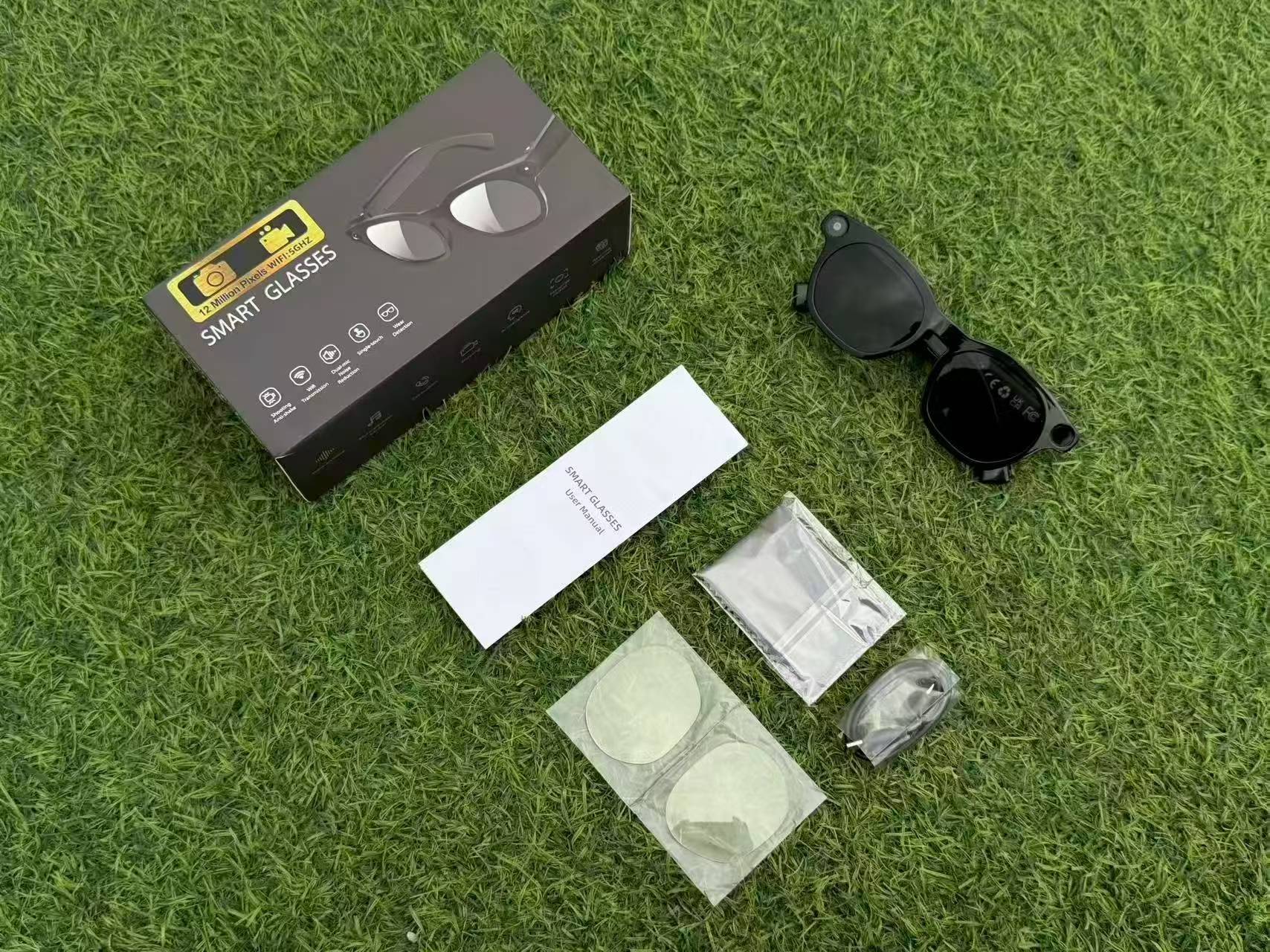 JS03PRO Smart Bluetooth AI Glasses 12MP HD Camera Photo Video Recording Translation