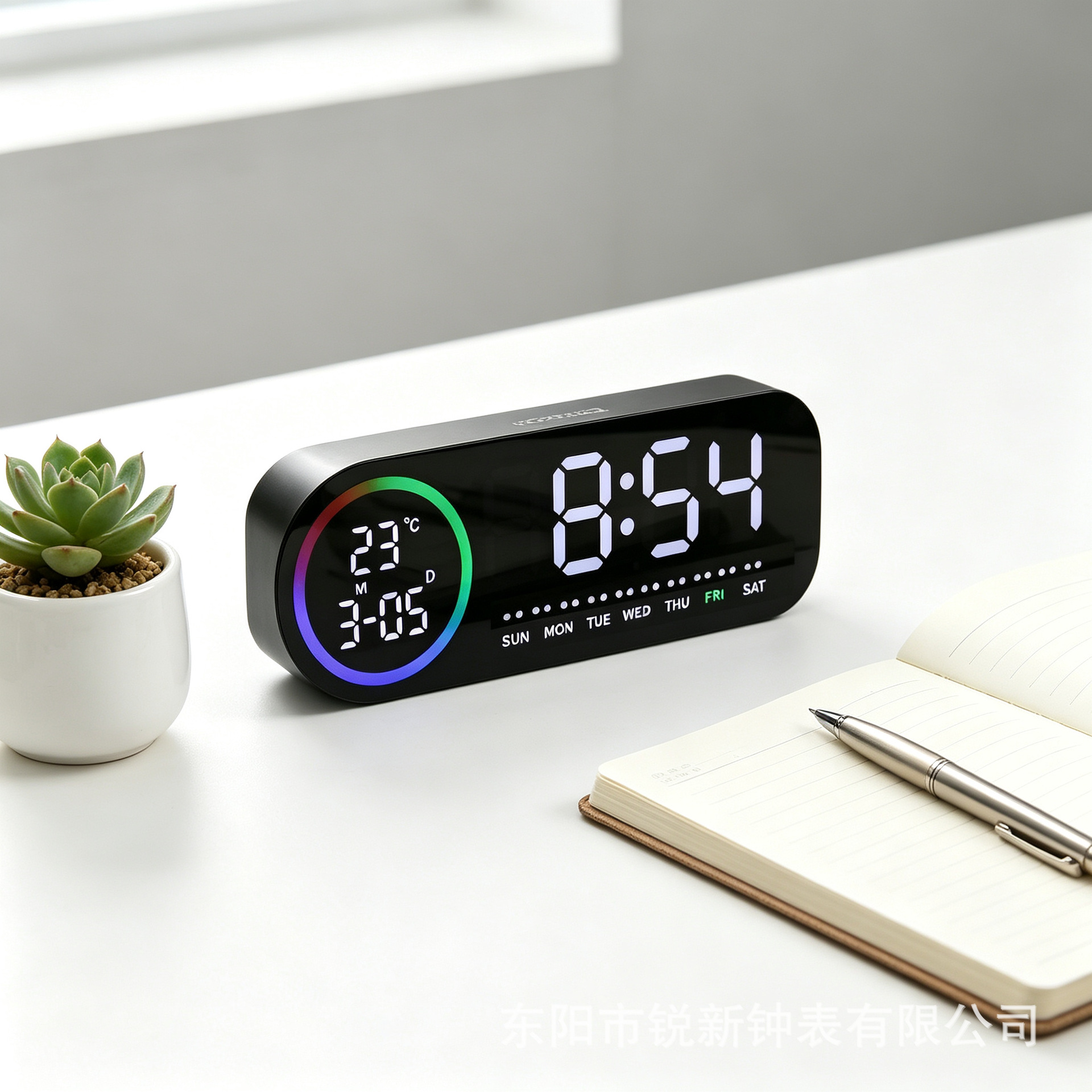 LED digital alarm clock rechargeable luminous desktop ornament smart electronic clock