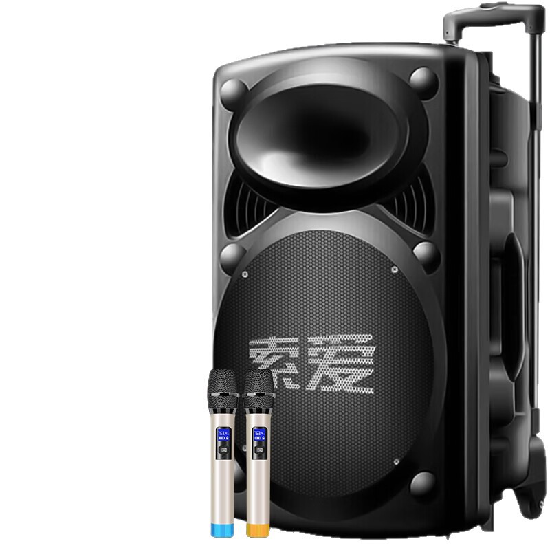 SOAIY 15-inch Square Dance Audio High Power A90 Portable Outdoor Heavy Bass Bluetooth K Song Pull Rod Speaker