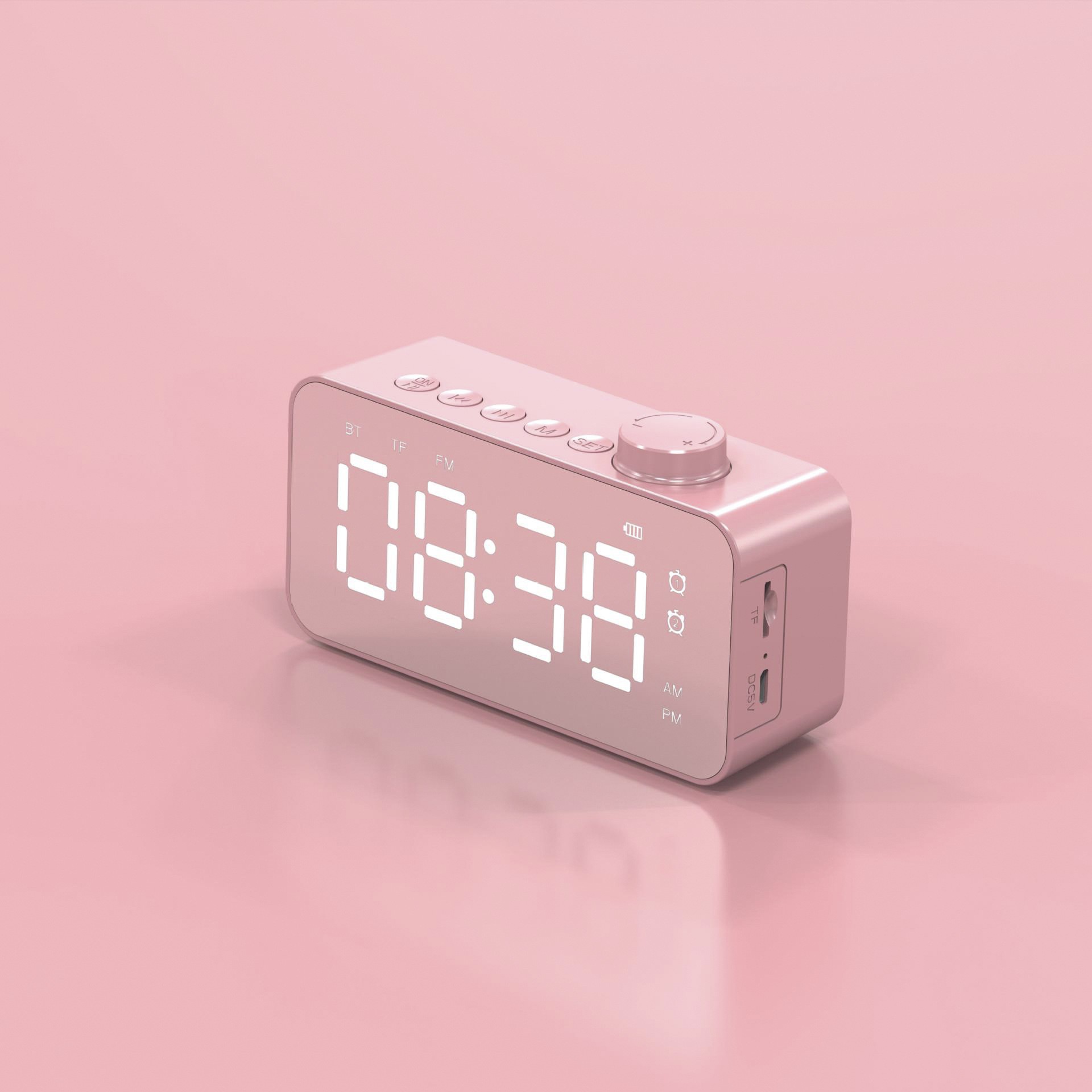 Clock speaker Bluetooth speaker gift clock alarm smart speaker heavy bass card desktop small speaker