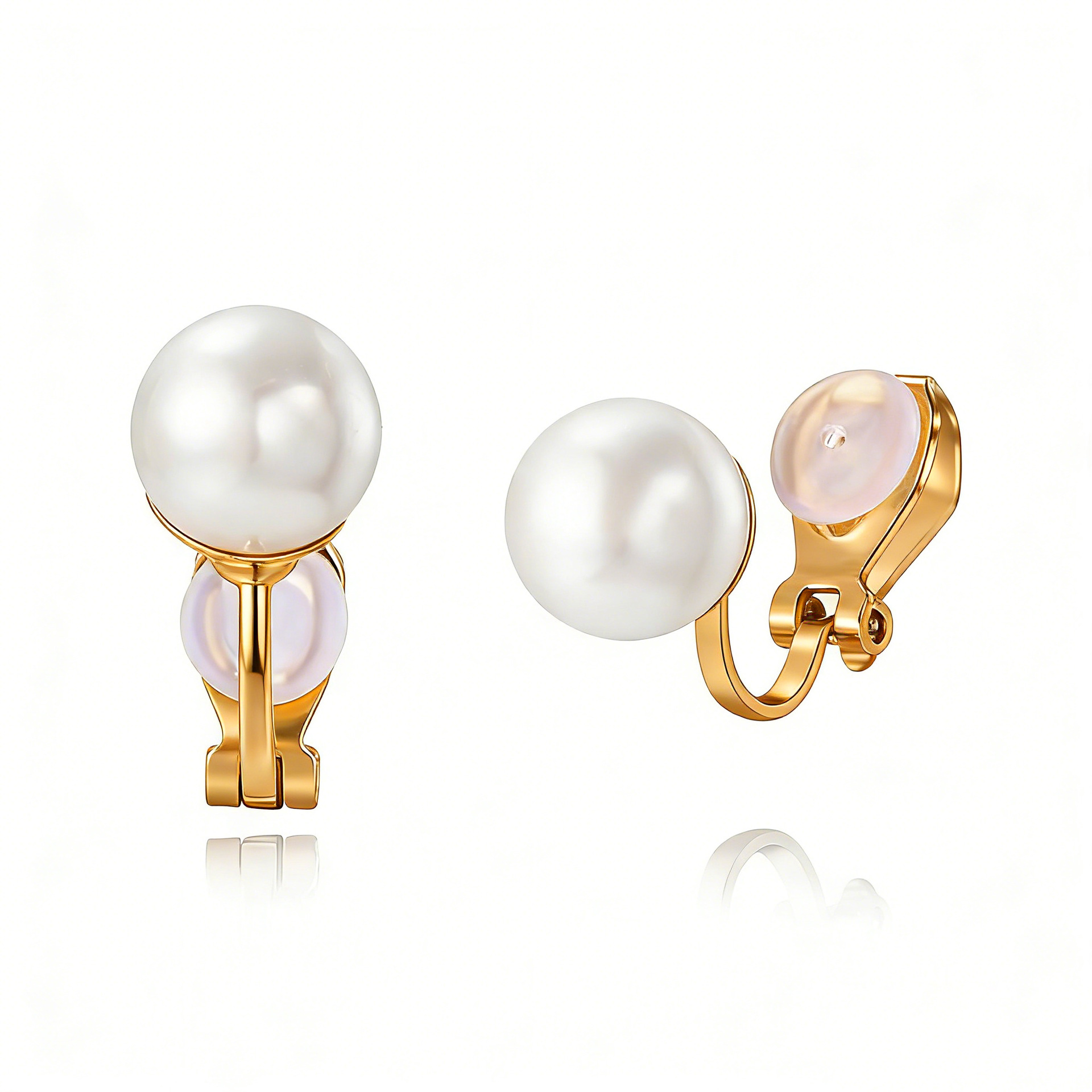 Earrings simple metal ear clips no piercing pearl ear clips