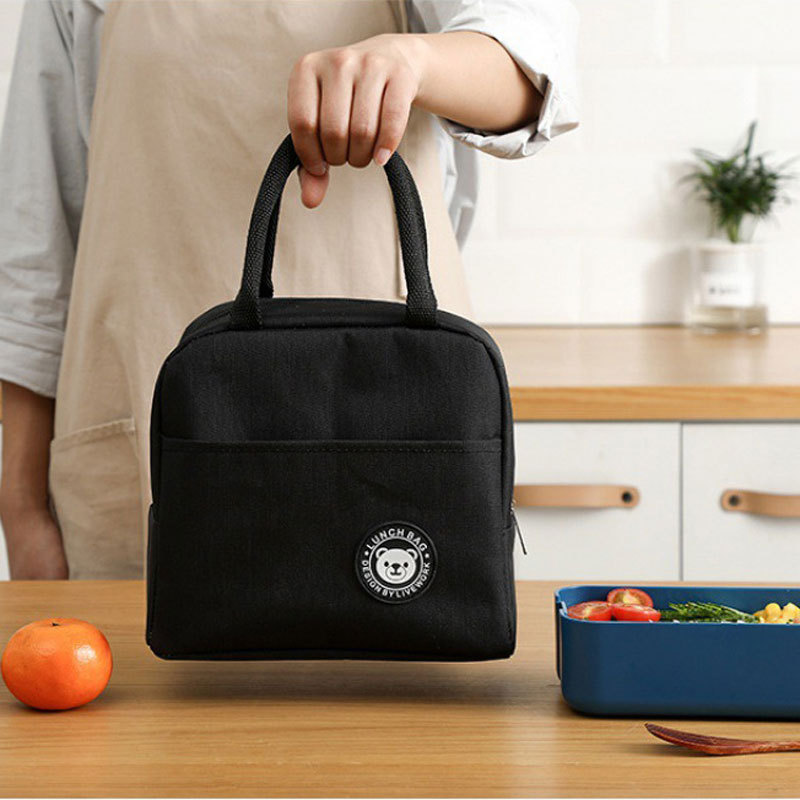 Cationic Insulated Lunch Bag, Thickened Thermal Bag for Outdoor Picnic, Student Lunch Bag, Handheld Lunch Box Bag, Portable