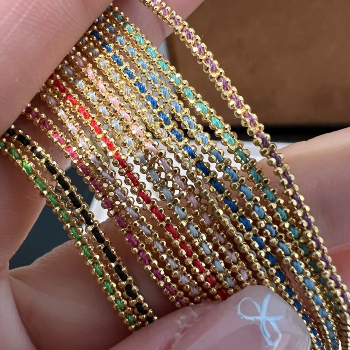 Summer ultra-fine woven rope bracelet simple all S925 sterling silver stacking lucky multicolor rope sterling silver bracelet