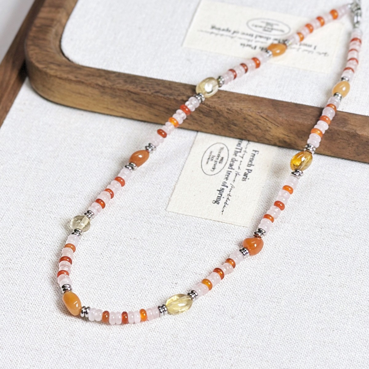 Niche aventurine natural stone necklace women abacus bead bracelet clavicle chain new Chinese style neck jewelry women