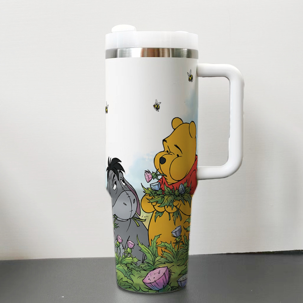 Stainless steel thermal cup Tumbler car cup Winnie custom 40OZ large capacity ice霸 cup