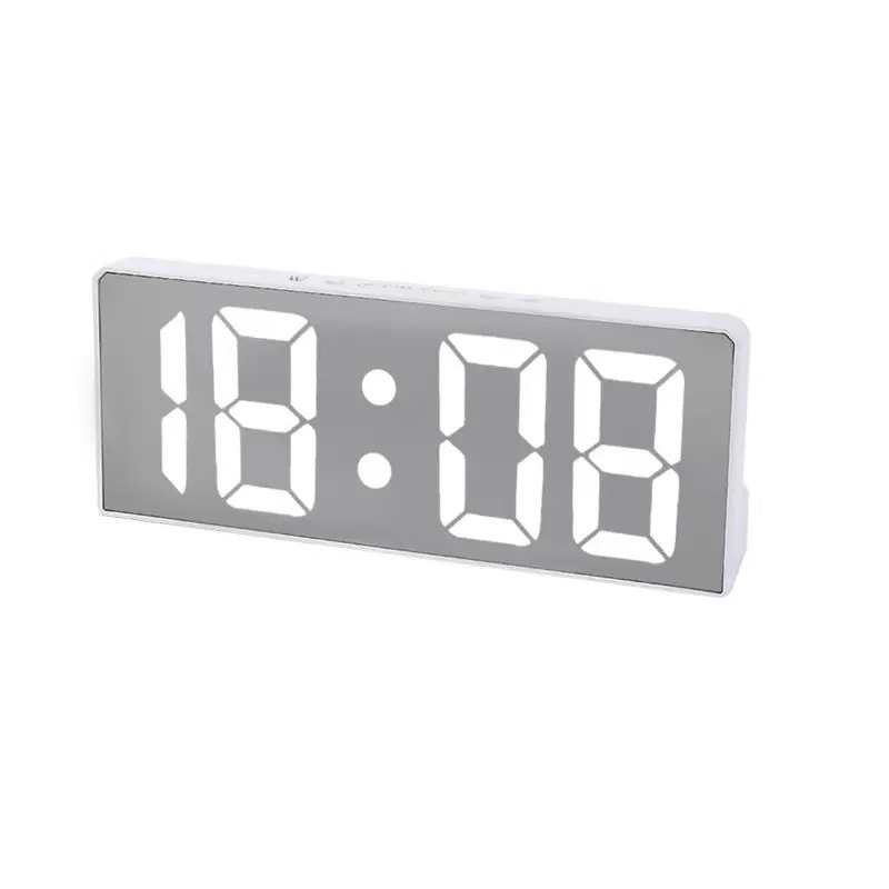 Mirror clock alarm clock desktop silent smart clock time display bedroom digital electronic clock desktop ornament