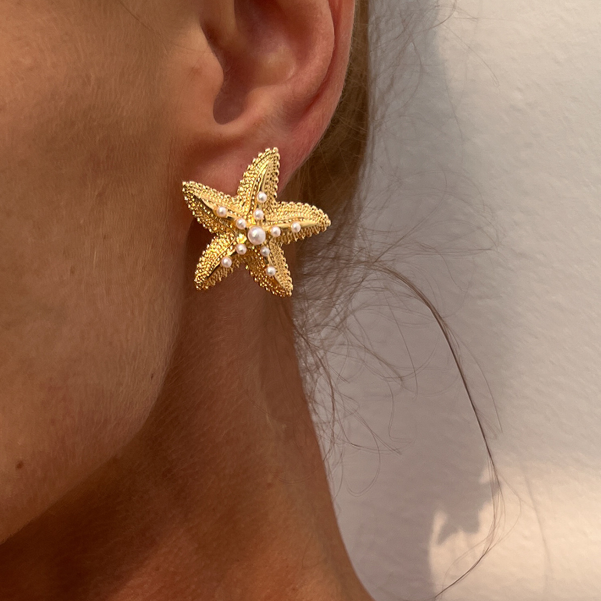 Jewelry ocean style party exaggerated star earrings vacation beach starfish metal earrings