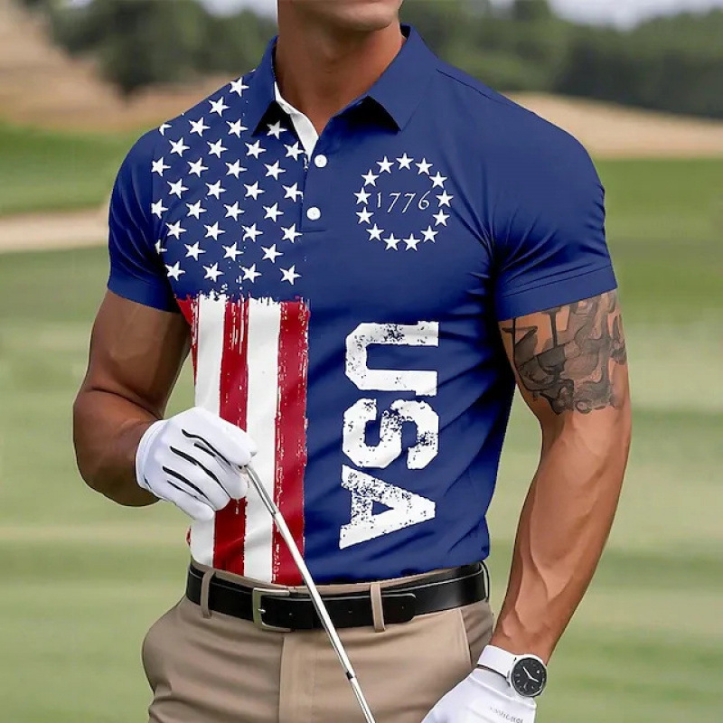 2026 New Men's Short Sleeve Polo Shirt Cross Climber Sports Casual