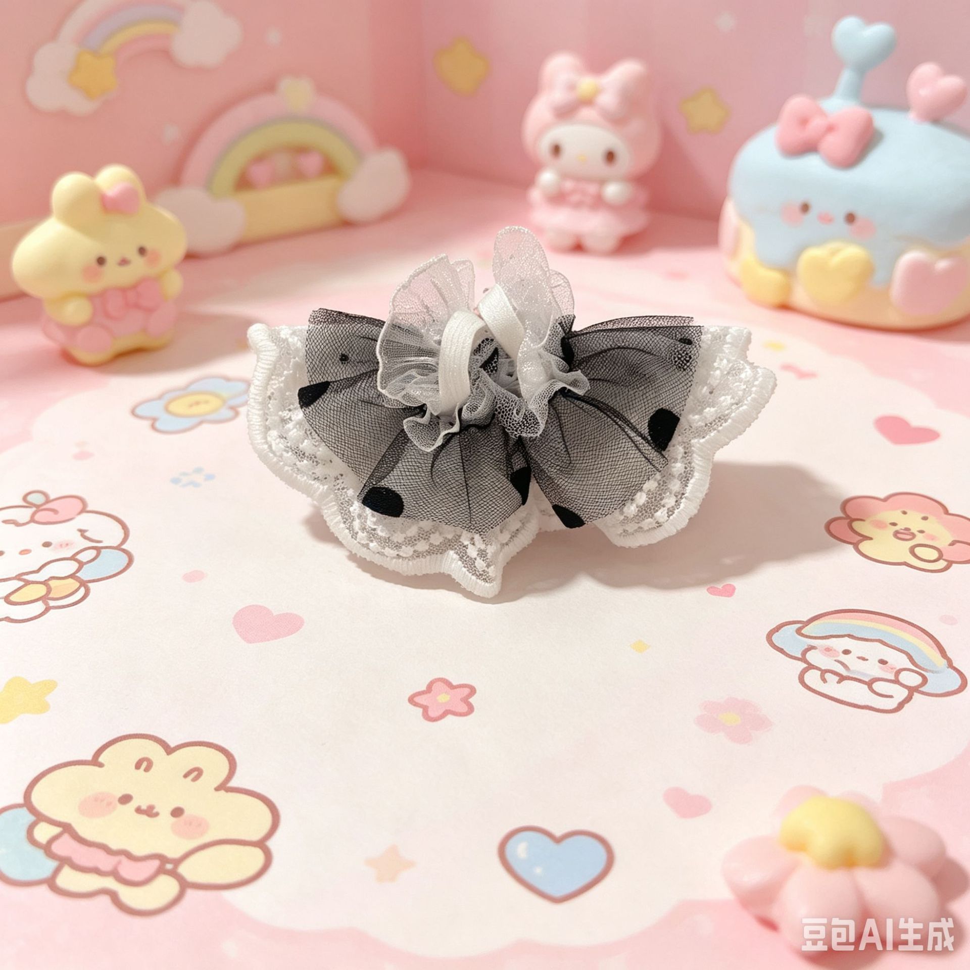 KT doll clothes double layer shoulder strap grid dot lace skirt mini skirt diy accessory toy dress up doll clothes
