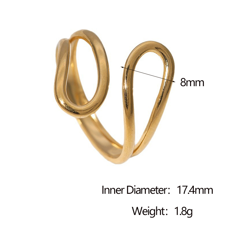 Stainless steel ring women simple style niche line open ring titanium steel ring hand jewelry