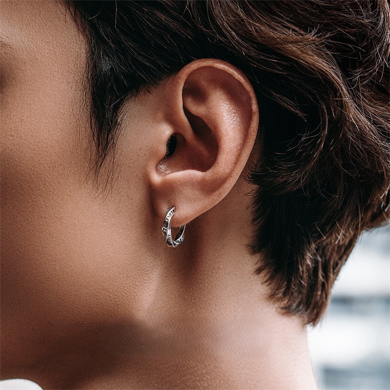 Mobius plain circle earrings for men, handsome ear studs earrings ear hoop ear jewelry