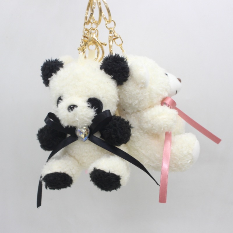 New Plush Toy Cartoon Cute Panda Keychain Bag Charm Advertising Promotional Gift Doll Toy