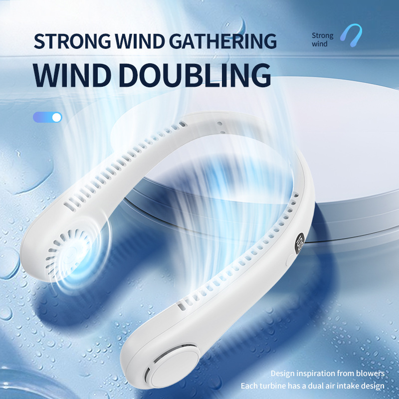 Neck Fan Bladeless Silicone Lazy Portable Fan Silent USB Charging Small Fan