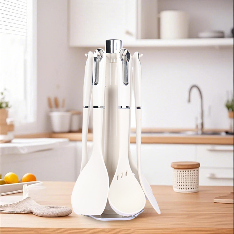 Silicone kitchen utensil set storage rack silicone spatula soup spoon slotted spoon claw scoop slotted spatula spoon set high temperature resistant cooking