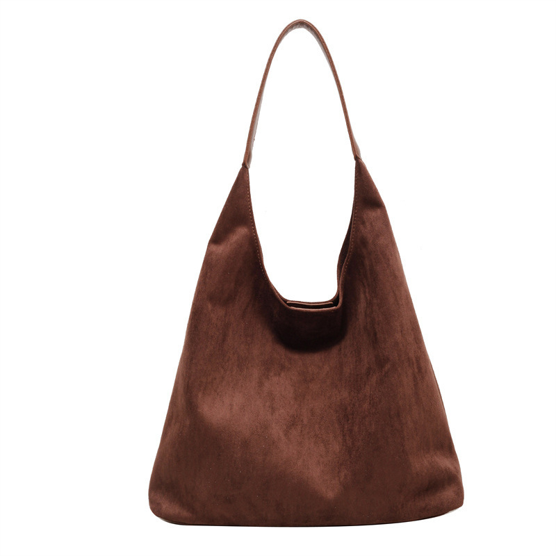 Leisure commuting large capacity bag women's 2024 new autumn winter deerskin velvet tote bag niche single shoulder bag