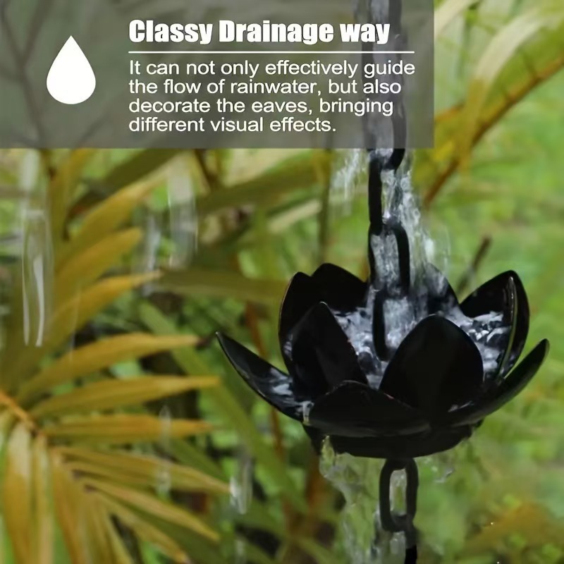 New Lotus Rain Chain Outdoor Courtyard Hanging Chain Decorative Drainage Water Guide Chain