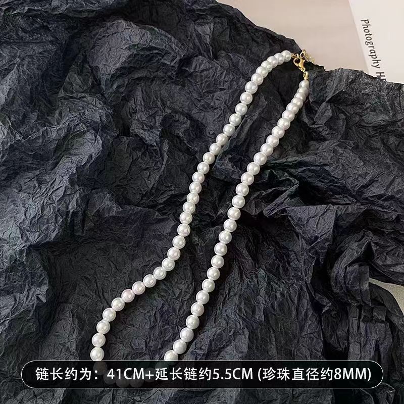 Swarovski Pearl Necklace for Women, Sweet Clavicle Chain, New High-Luster Pearl Neck Chain for Women