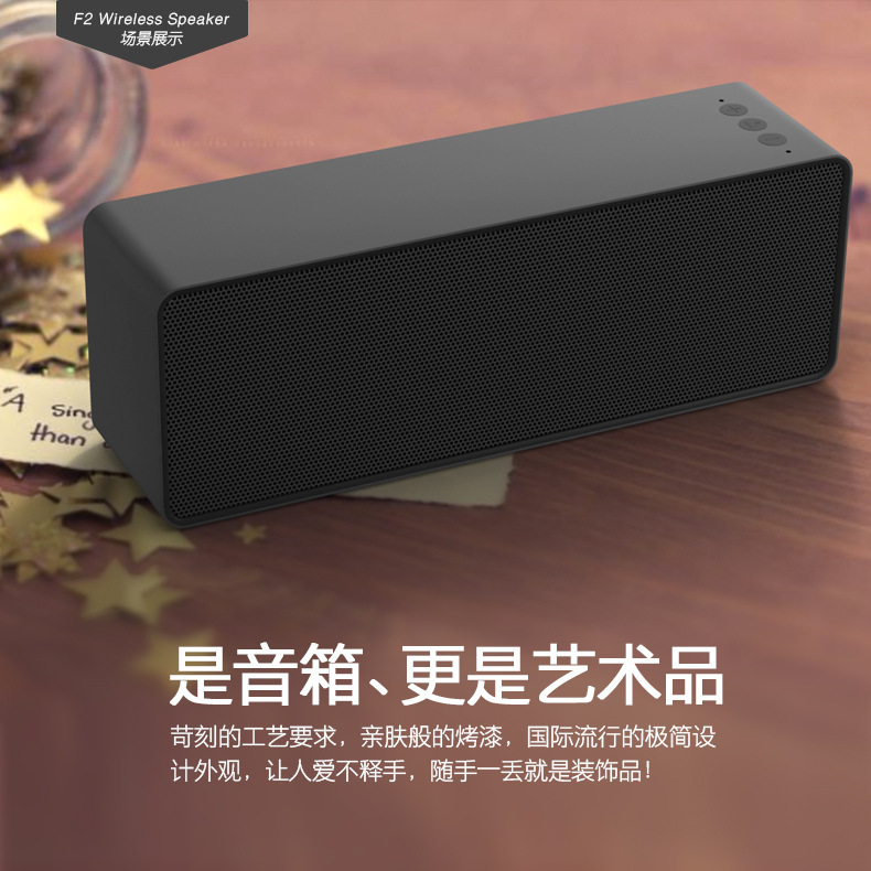 F2 Mini Wireless Computer Card Speaker Graffiti Painted Portable Heavy Bass Subwoofer Gift Speaker