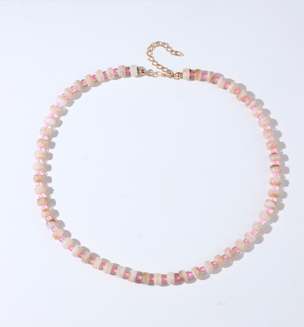 Colorful Natural Stone Abacus Bead Candy Color Round Bead Beaded Necklace