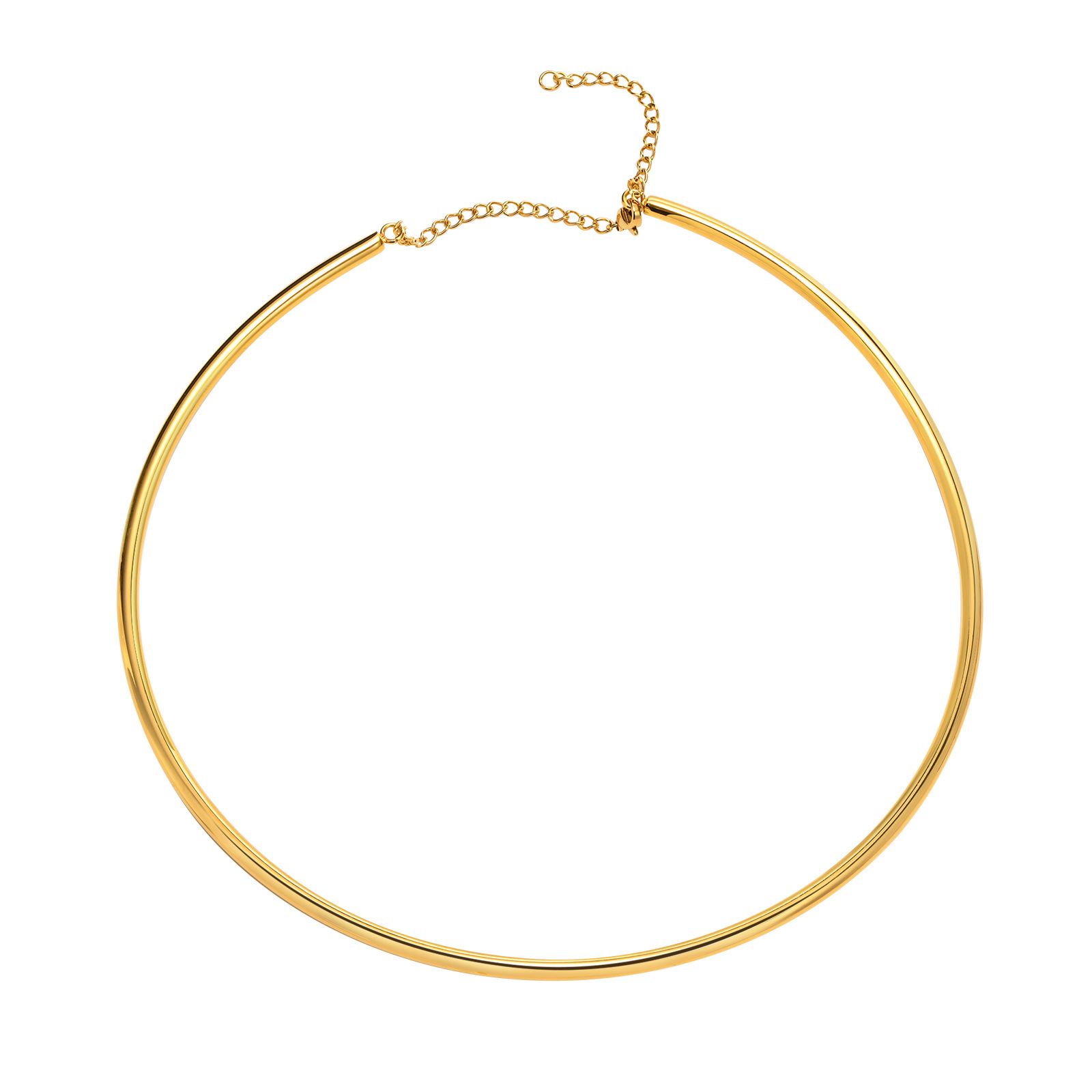 Huanmu Accessories Gold Collar Electroplated 18K Gold Stainless Steel Simple Necklace Women's Accessories