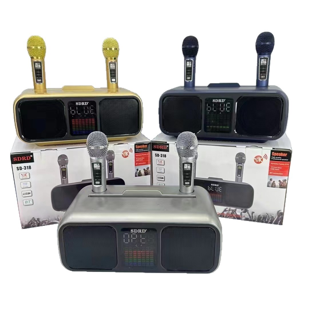 SD318 Bluetooth Speaker Home KTV Wireless Microphone Party Karaoke Machine Audio All-in-One Children Outdoor Singing