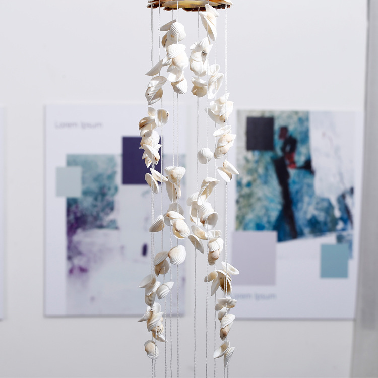 Colorful Shell Exquisite Japanese Style 19-Piece Double Dragon White Color Wind Chime V2623 Decoration Store