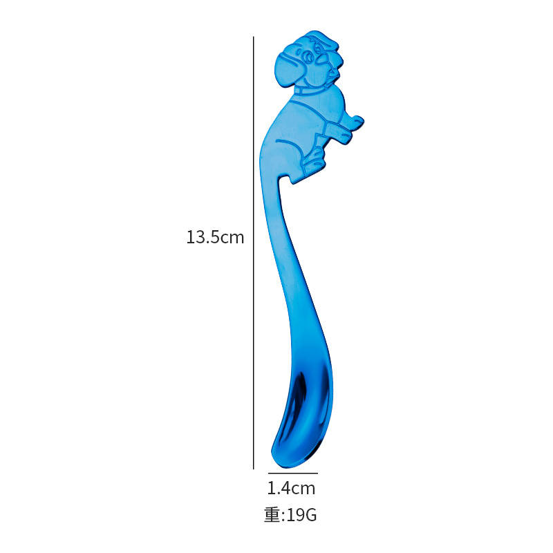 304 stainless steel spoon, line dog tableware, coffee hanging cup spoon, dessert stirring spoon, cartoon spoon