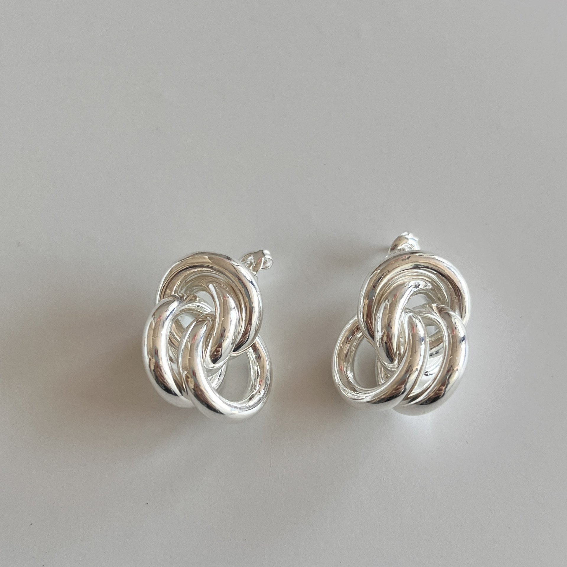 Heavy Craftsmanship Danish Lie Studio Round Stud Earrings for Women Minimalist Multi-Ring Double Ring Ear Cuff Earrings