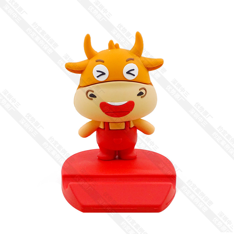 Custom Cartoon Phone Stand Twelve Zodiac Gift 3D Desktop PVC Soft Rubber Lazy Stand