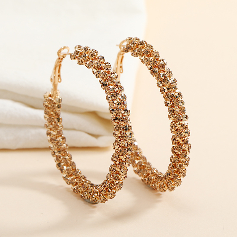 High-quality simple circle exaggerated earrings new diamond earrings