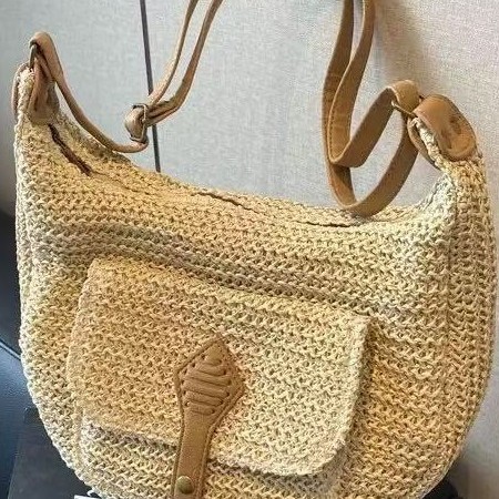 Bag bag shoulder bag 2025 texture large capacity woven women's commuting spring bag straw tote new