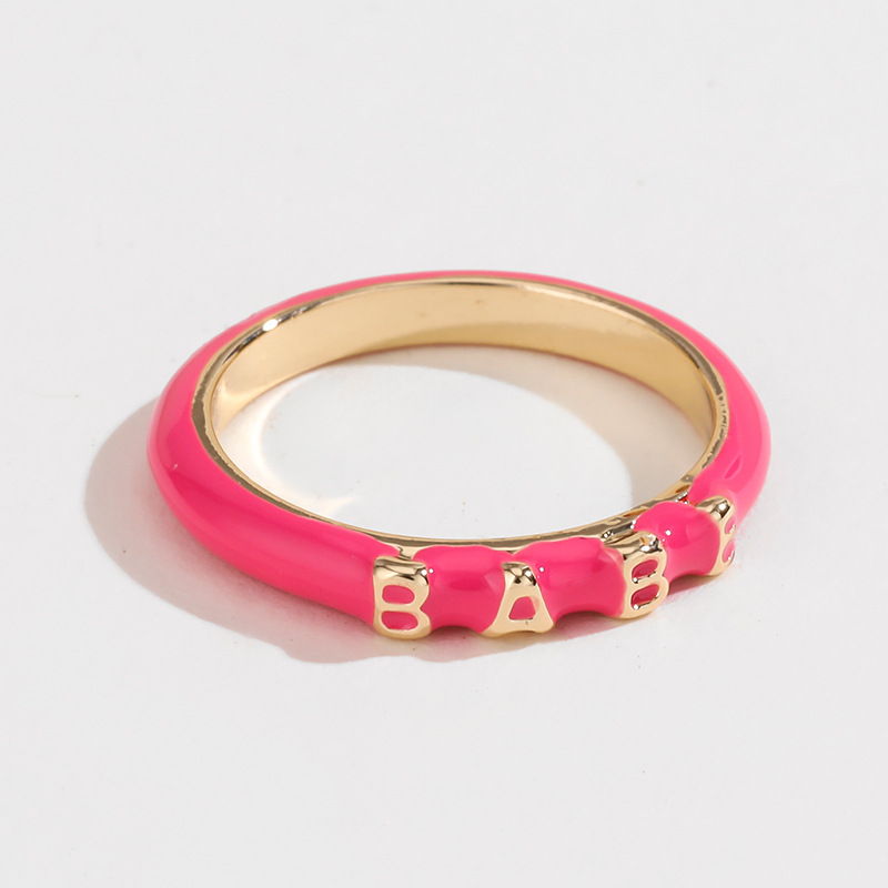 Kenjie Valentine's Day ring set for women original design English enamel heart-shaped ring